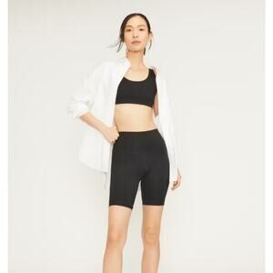 NWT EVERLANE S The Perform Bike Shorts Black High Waist Lightweight Compression